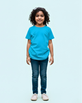 Light Blue Half Sleeve Plain Kids T-Shirt
