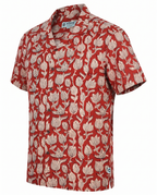 Lotus Buds - Handblock Print - Unisex Pure Cotton Cuban Collar Shirt