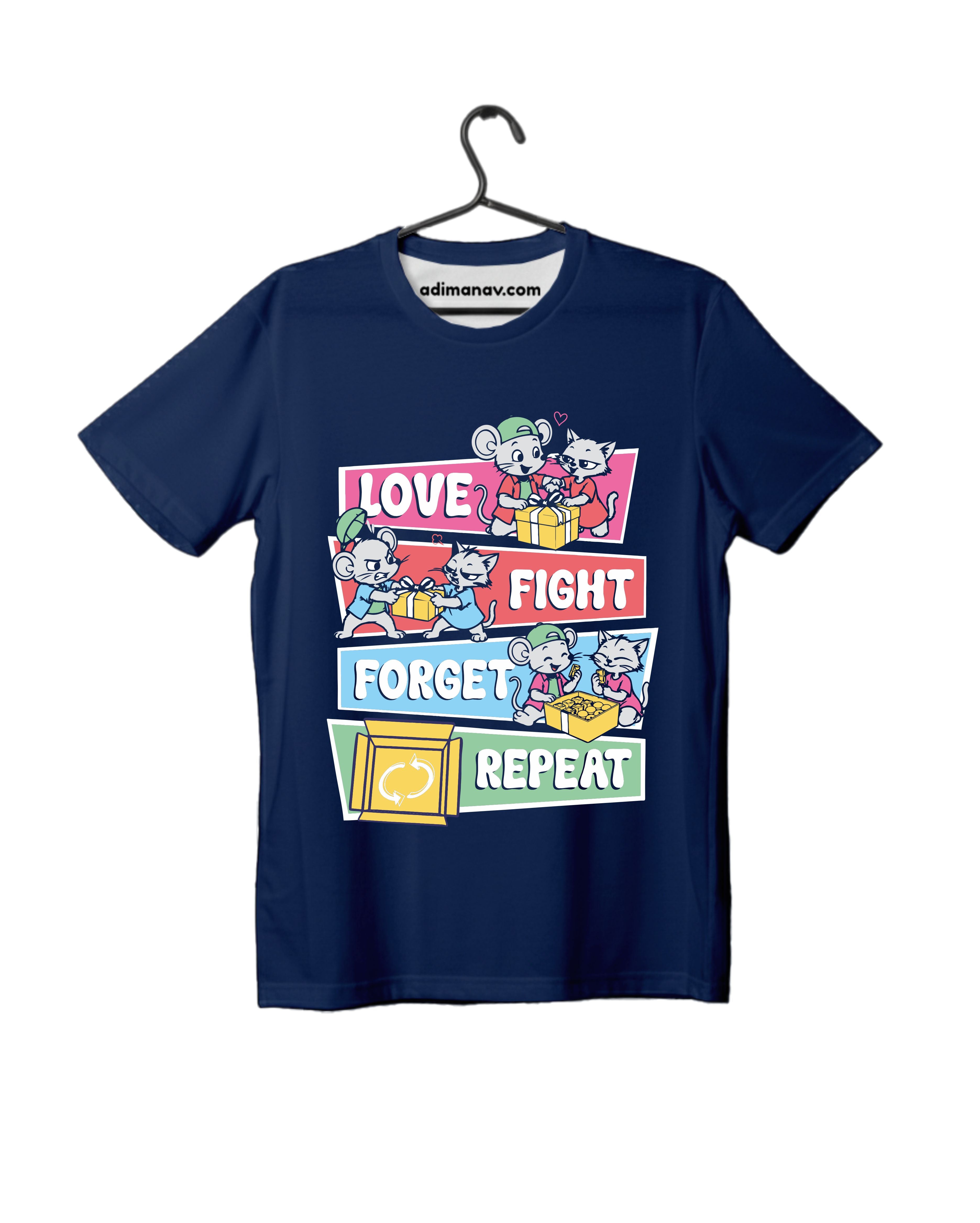 Love Fight - Navy Blue - Unisex Kids T-shirt