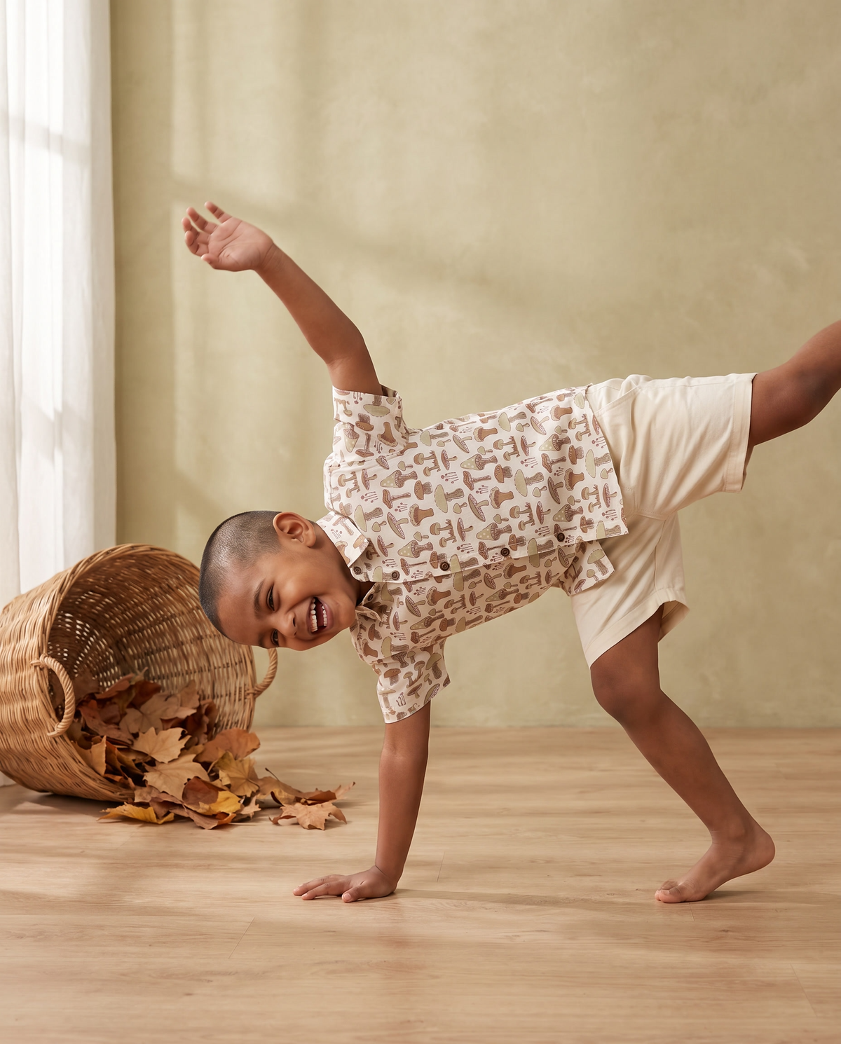 The Magic Mushroom - Kids Pure Cotton Printed Shirt