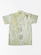 Marble Gold - Handblock Print - Unisex Pure Cotton Cuban Collar Shirt