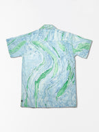Marble Sea - Handblock Print - Unisex Pure Cotton Cuban Collar Shirt