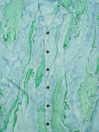 Marble Sea - Handblock Print - Unisex Pure Cotton Cuban Collar Shirt