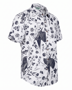 Monochrome Garden - Sanganeri Print - Men’s Pure Cotton Regular Shirt