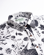 Monochrome Garden - Sanganeri Print - Men’s Pure Cotton Regular Shirt