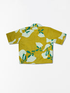 Mustard Leaves - Sanganeri Print – Women’s Pure Cotton Crop Shirt