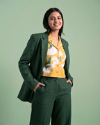 Mustard Leaves - Sanganeri Print – Women’s Pure Cotton Crop Shirt