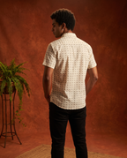 Olive Elephants - Handblock Print - Men’s Pure Cotton Regular Shirt