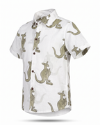 Olive Kangaroos - Kids Pure Cotton Printed Shirt