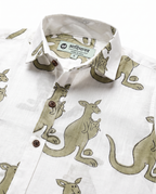 Olive Kangaroos - Kids Pure Cotton Printed Shirt