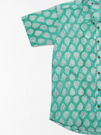 Peepal Leaves - Handblock Print – Men’s Pure Cotton Regular Shirt