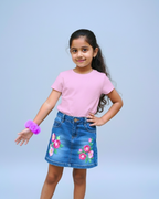 Baby Pink Half Sleeve Plain Kids T-Shirt