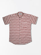 Red Swans - Sanganeri Print - Men’s Pure Cotton Regular Shirt