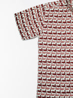 Red Swans - Sanganeri Print - Men’s Pure Cotton Regular Shirt