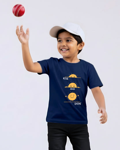 Rise And Shine – Navy Blue - Kids Unisex T-shirts