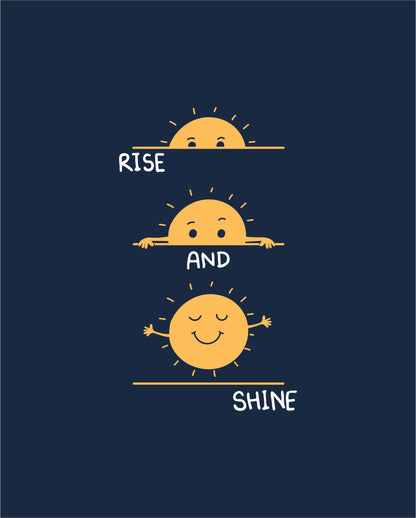 Rise And Shine – Navy Blue - Kids Unisex T-shirts