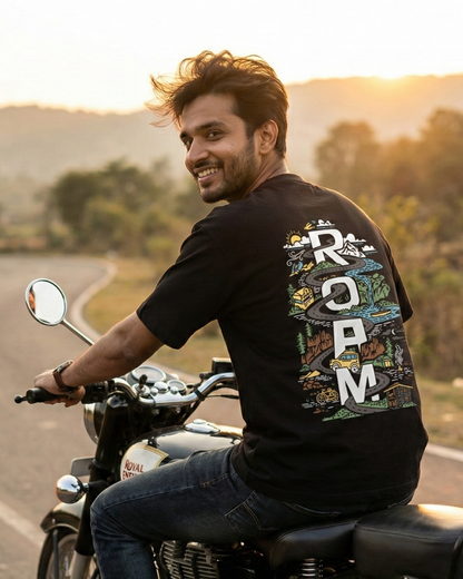 ROAM - Black - Oversized Adults T-Shirt