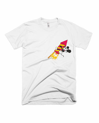 Rocket Boy - White - Pocket Print - Unisex Adults T-shirt