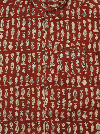 Rusty Fish - Handblock Print – Men’s Pure Cotton Regular Shirt