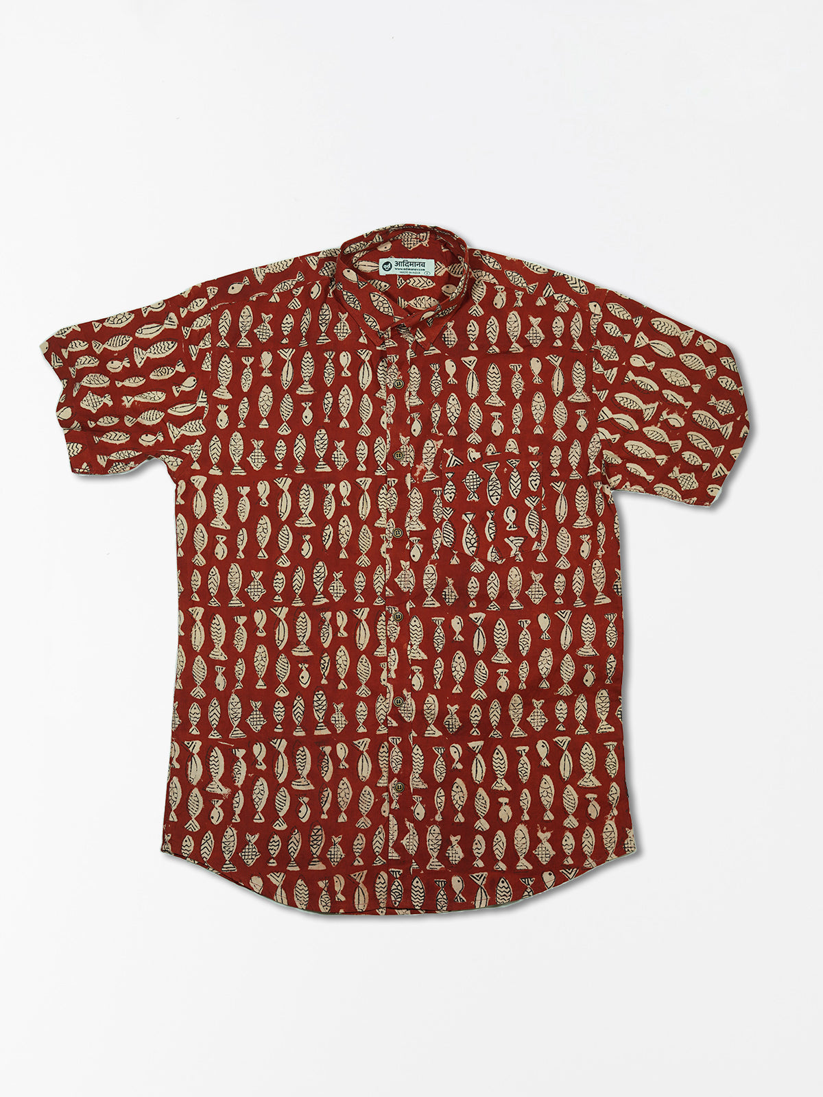 Rusty Fish - Handblock Print – Men’s Pure Cotton Regular Shirt