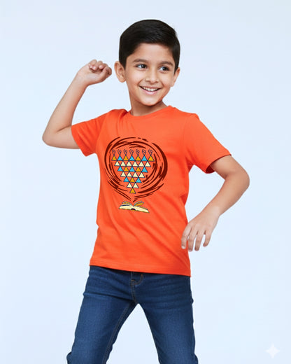 Saraswati - Orange - Unisex Kids T-shirt