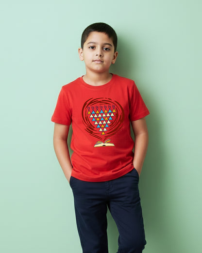 Saraswati - Red - Unisex Kids T-shirt