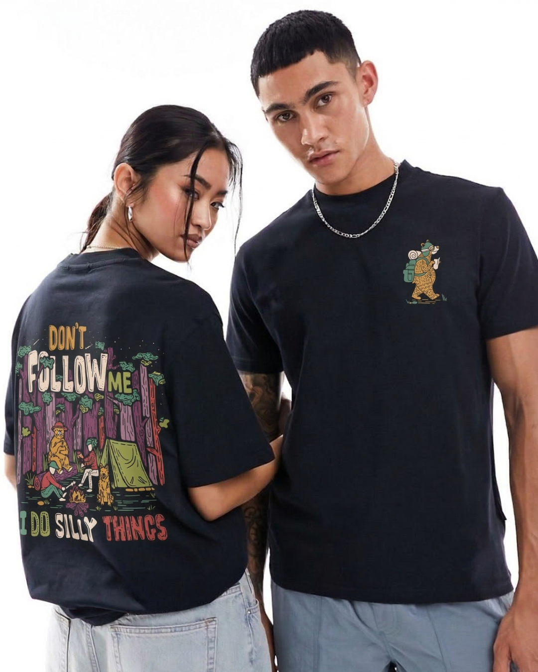 Silly Things - Black - Oversized Adults T-Shirt