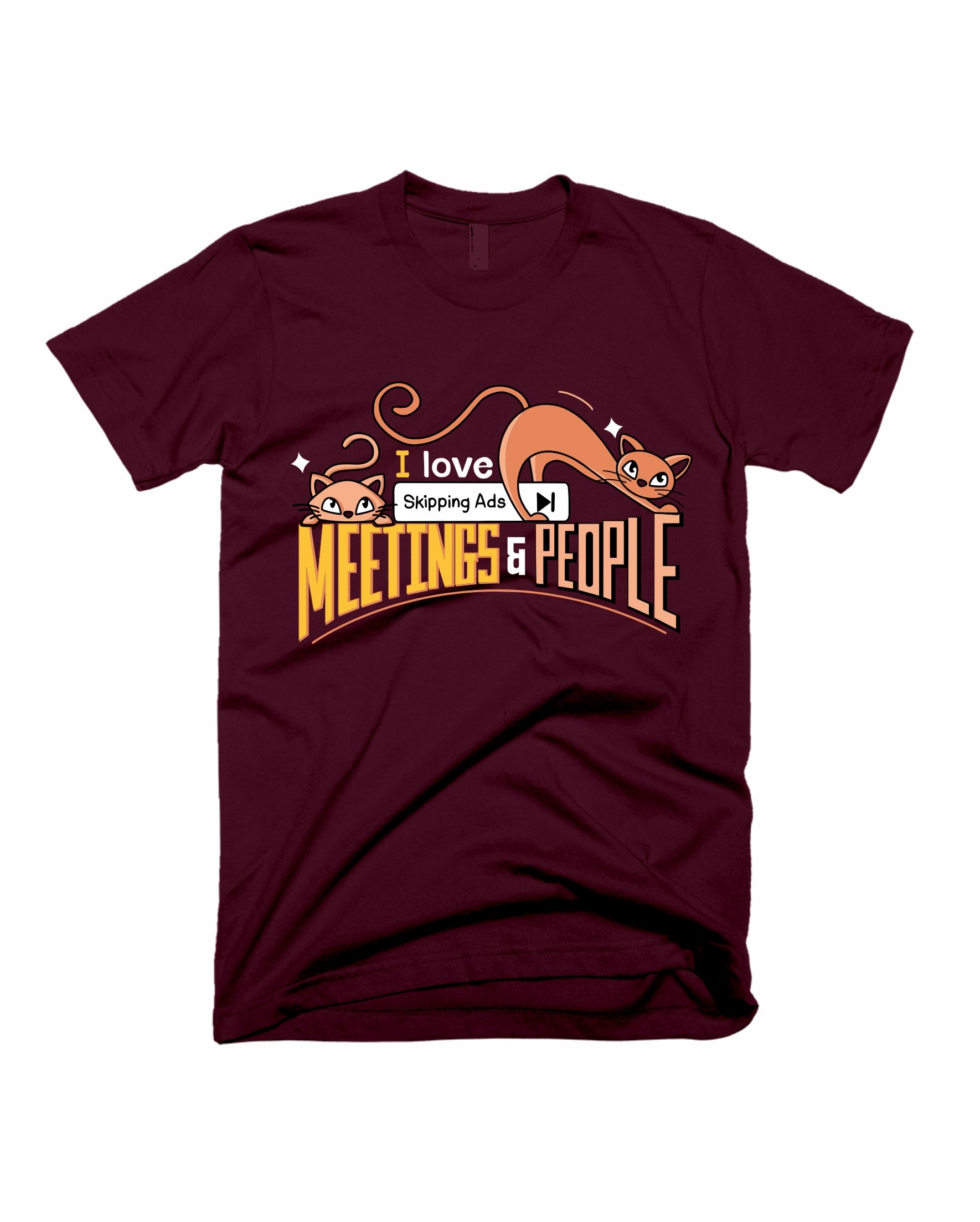 Skipping Ads - Maroon - Unisex Adults T-shirt