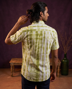 Tie & Dye - Green - Handblock Print - Men’s Pure Cotton Regular Shirt