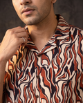 The Tiger Stripe - Handblock Print - Unisex Pure Cotton Cuban Collar Shirt