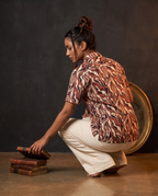 The Tiger Stripe - Handblock Print - Unisex Pure Cotton Cuban Collar Shirt