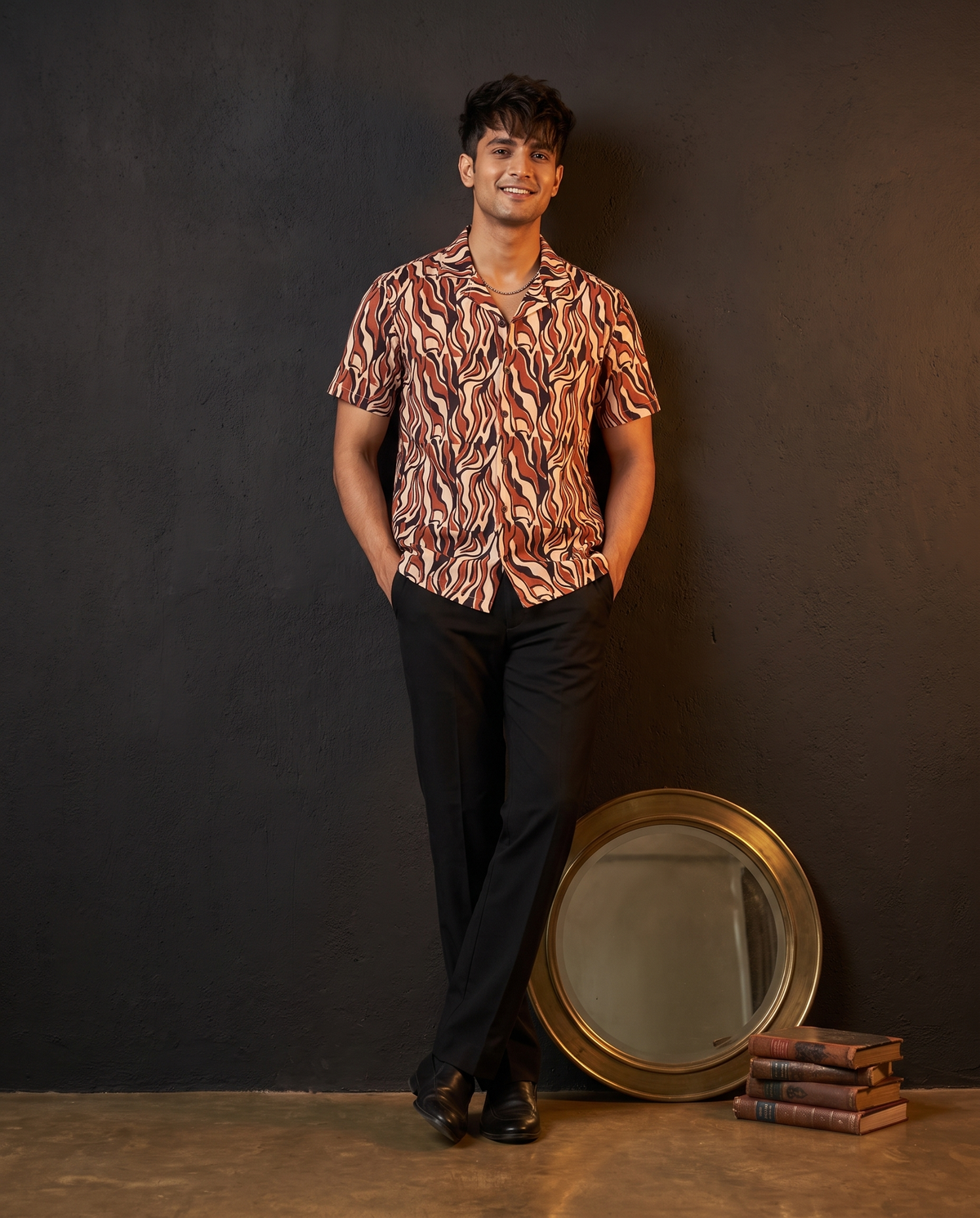 The Tiger Stripe - Handblock Print - Unisex Pure Cotton Cuban Collar Shirt