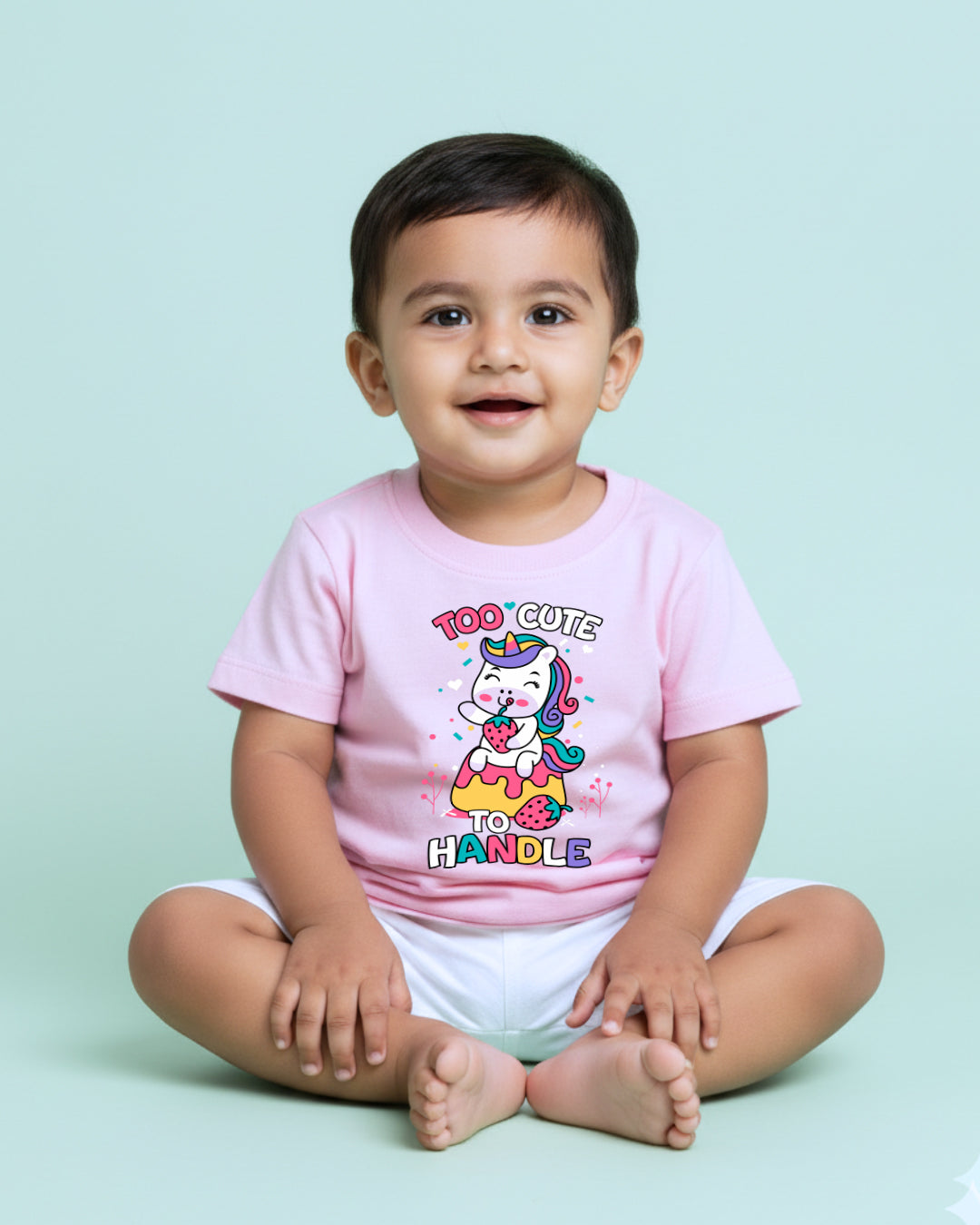 Too Cute To Handle – Pink - Kids Unisex T-shirts