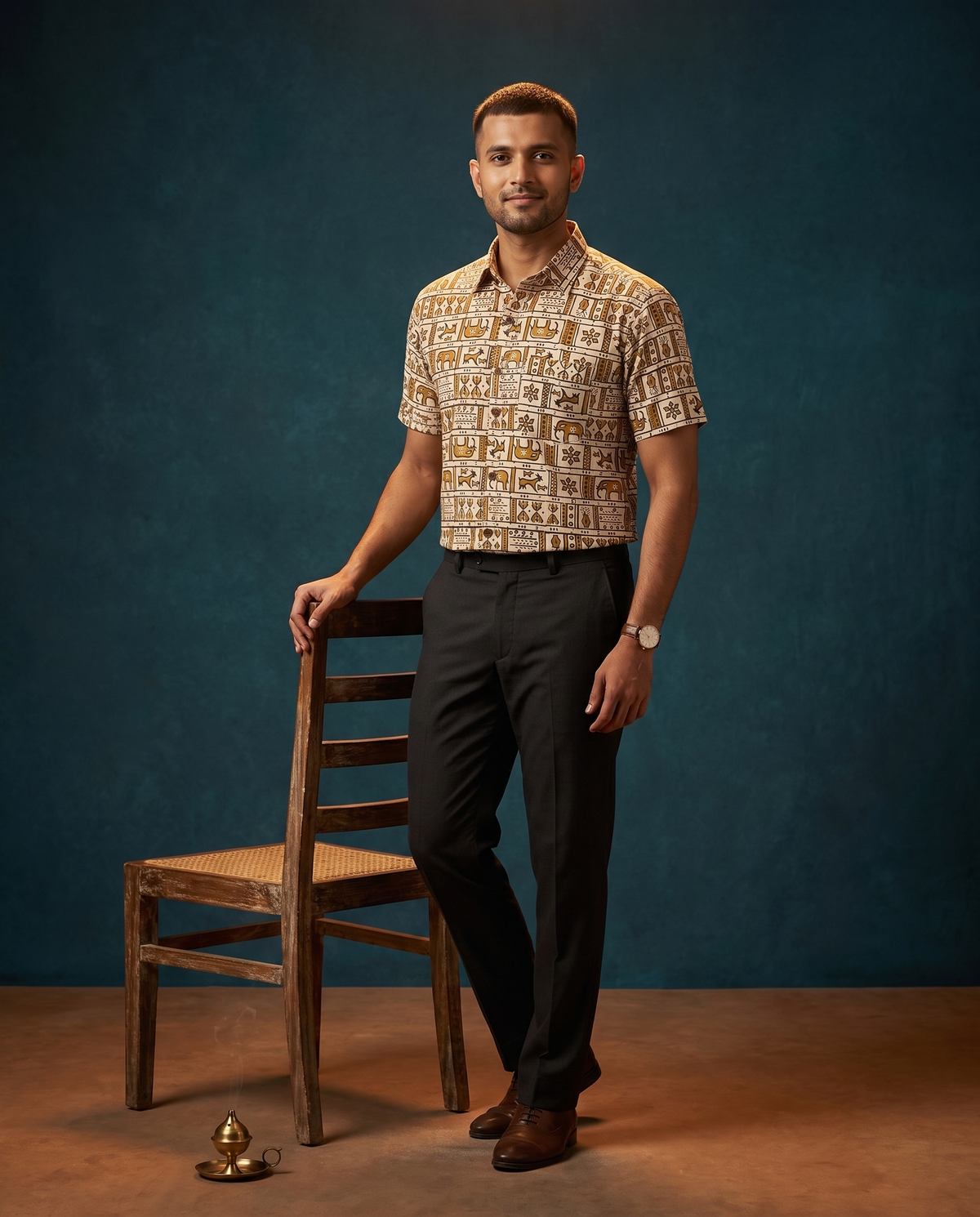 The Tribal Panel - Handblock Print - Men’s Pure Cotton Regular Shirt