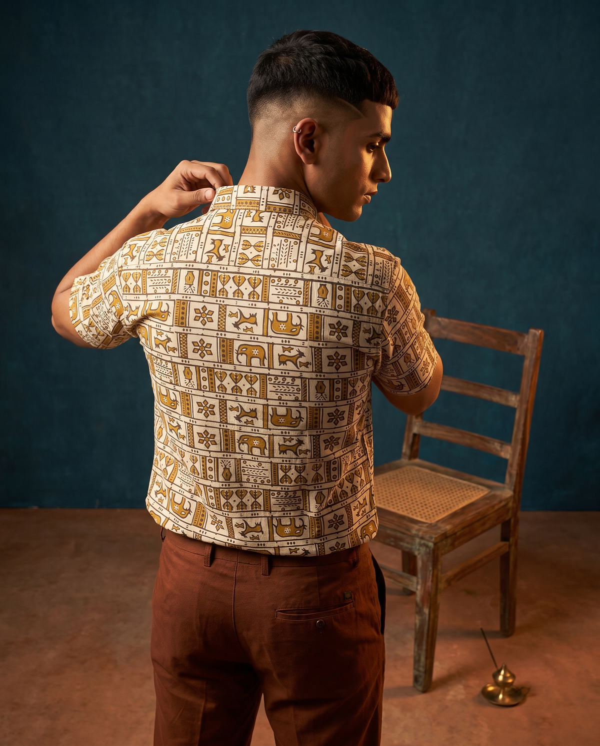 The Tribal Panel - Handblock Print - Men’s Pure Cotton Regular Shirt