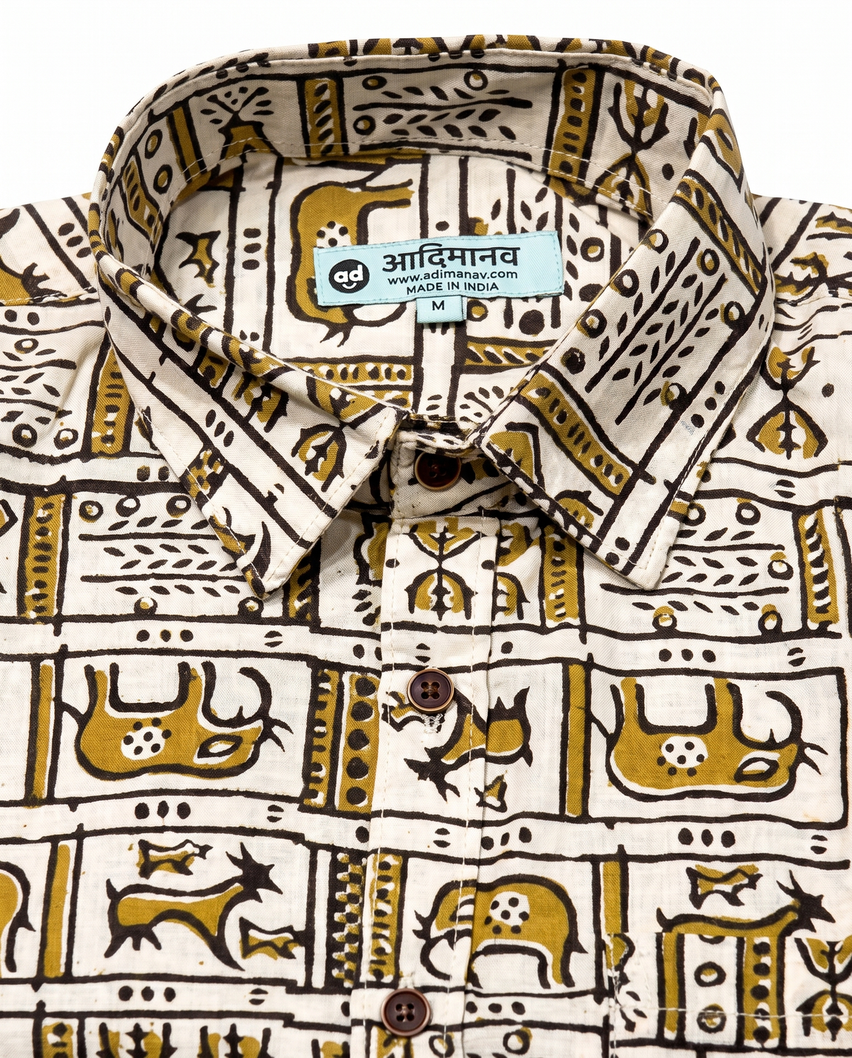 The Tribal Panel - Handblock Print - Men’s Pure Cotton Regular Shirt