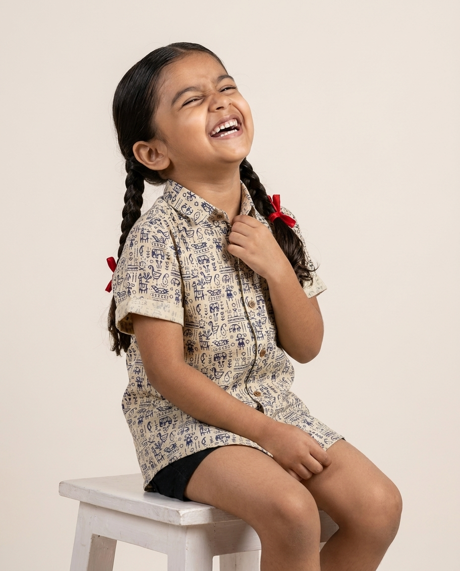 The Tribal Story - Kids Pure Cotton Printed Shirt