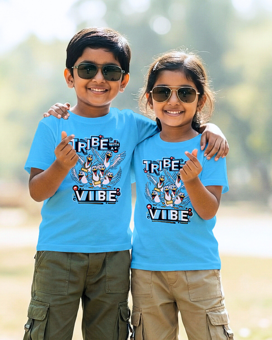 Tribe with a Vibe - Light Blue - Unisex Kids T-shirt