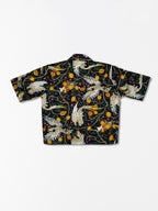 Tropical Birds - Sanganeri Print - Women’s Pure Cotton Crop Shirt