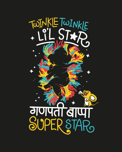 Bappa Superstar – Black - Kids Unisex T-shirts