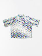 Vibrant Elephants - Sanganeri Print – Women’s Pure Cotton Crop Shirt
