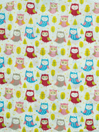 Vibrant Owls - Sanganeri Print – Women’s Pure Cotton Crop Shirt