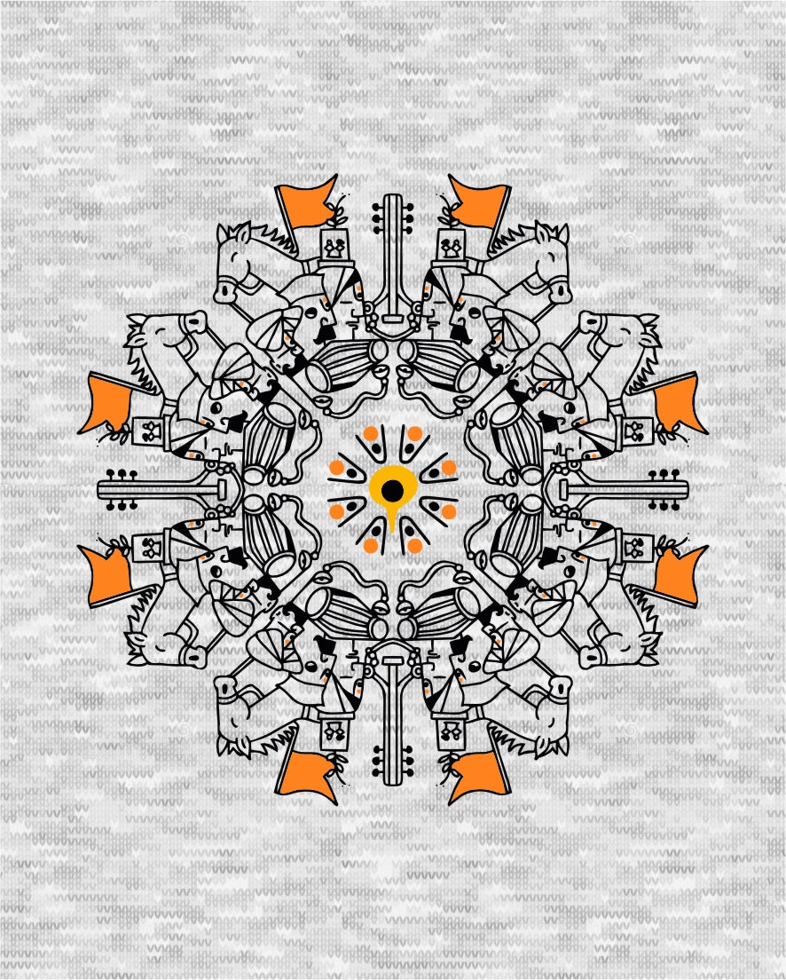 Ringan Mandala - White Melange - Unisex Kids T-shirt