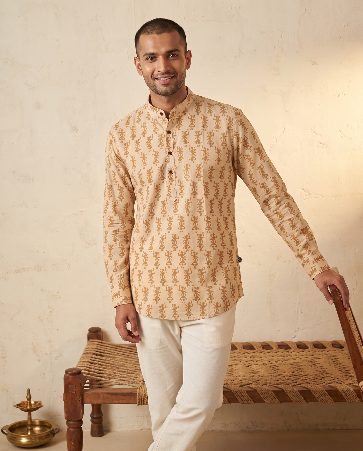 Warli Dance - Handblock Print - Adults Pure Cotton Short Kurta