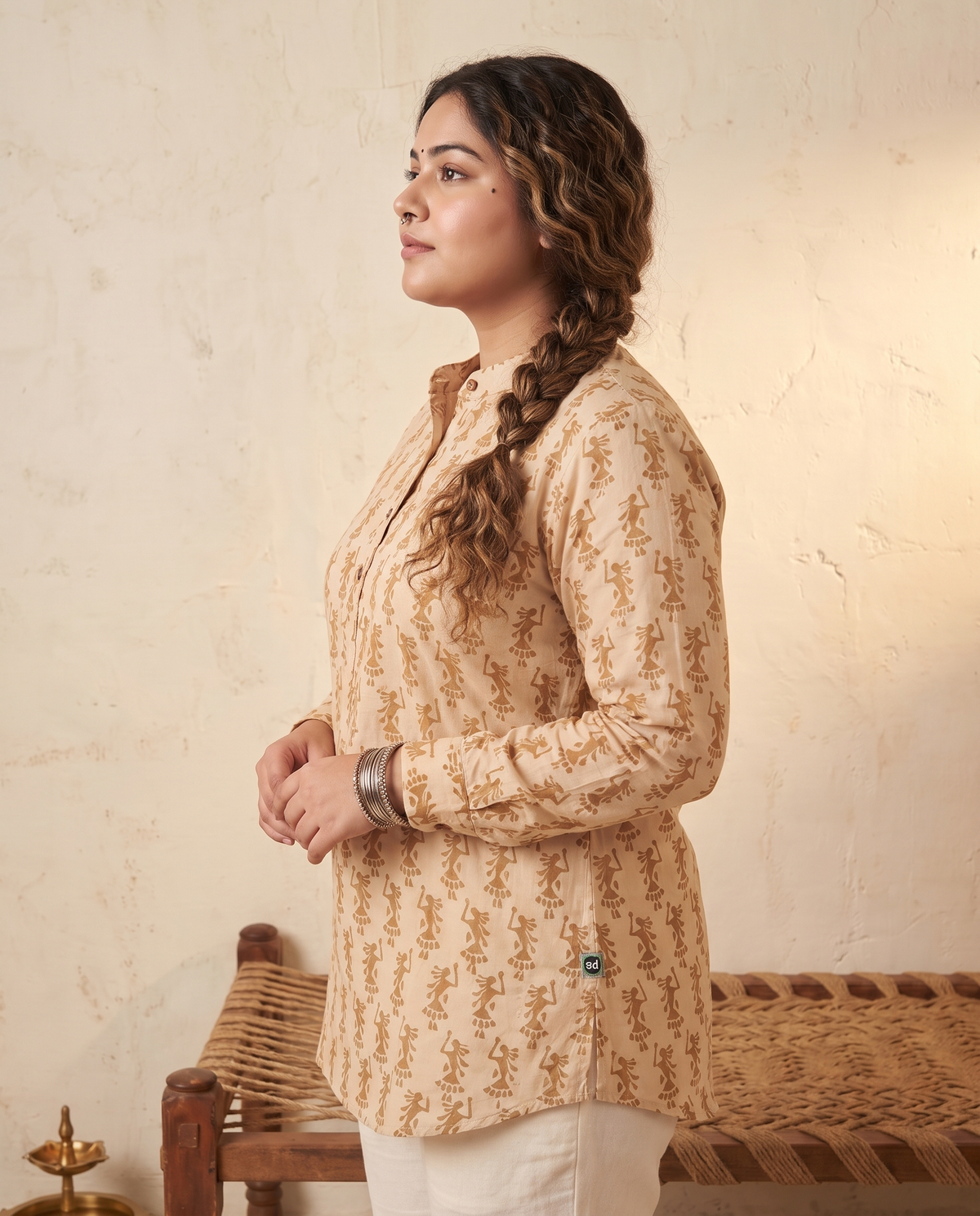 Warli Dance - Handblock Print - Adults Pure Cotton Short Kurta