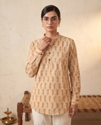 Warli Dance - Handblock Print - Adults Pure Cotton Short Kurta
