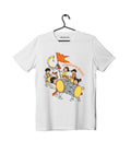 Dhol Pathak - White Melange - Chintoo - Unisex Kids T-shirt