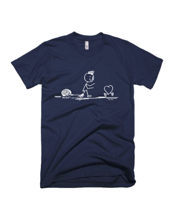Follow Your Heart - Navy Blue - Unisex Adults T-shirt