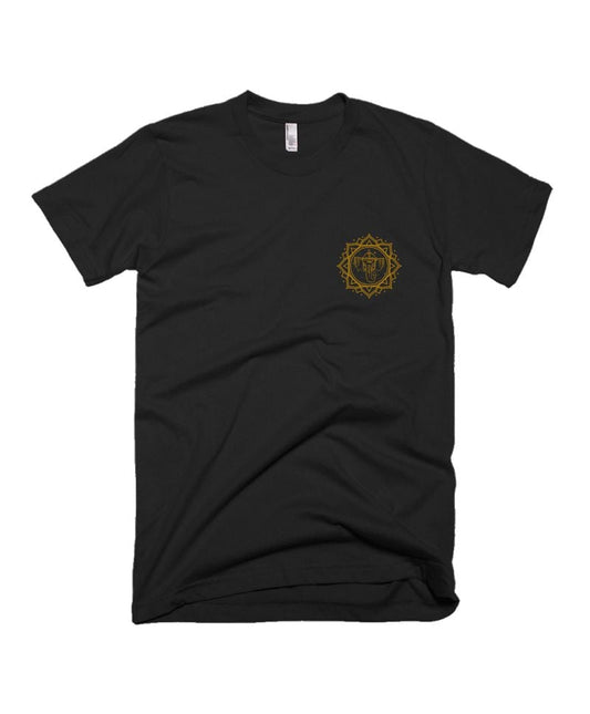 Ganapati Mandala - Gold Pocket Print - Black - Unisex Adults T-Shirt