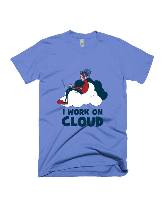 I Work On Cloud - Ice Blue - Unisex Adults T-shirt